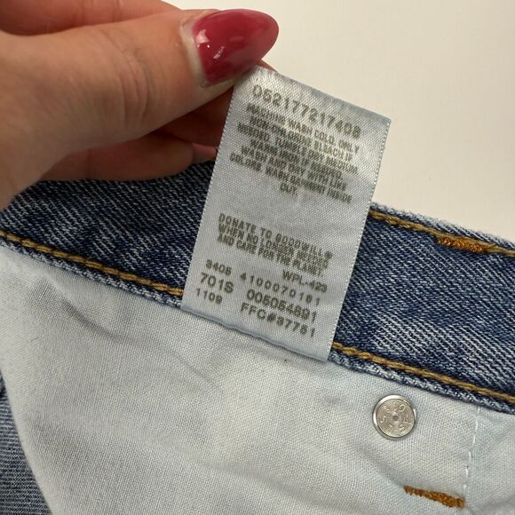 VTG Levis 505 Regular Fit Straight Leg Denim Blue Jeans Tag 36x32 (36x32) Cotton - Picture 4 of 8